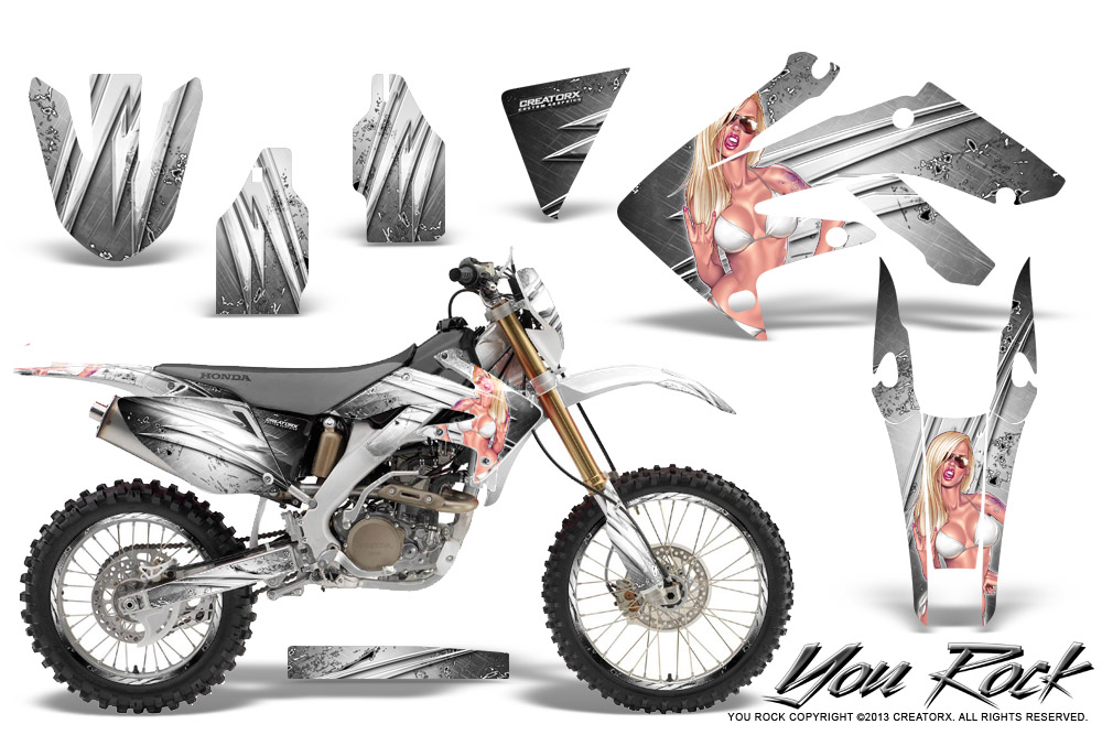 Honda CRF 250X 04-12 Graphics Kit You Rock White NP Rims